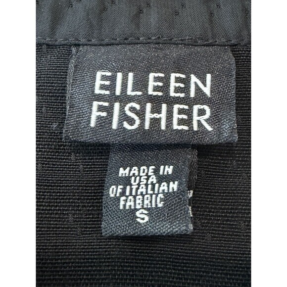 Eileen Fisher Wool Blend Open Front Cardigan Women’s Sz S Black Mandarin Collar - Picture 4 of 9